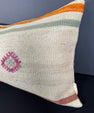 Turkish Hemp Pillow Cushion Natural Beige Pink Pillow Cushion Cover 16" x 24" #30017