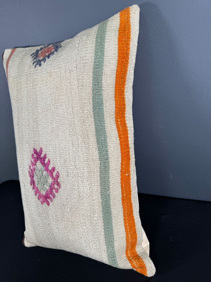Turkish Hemp Pillow Cushion Natural Beige Pink Pillow Cushion Cover 16" x 24" #30017