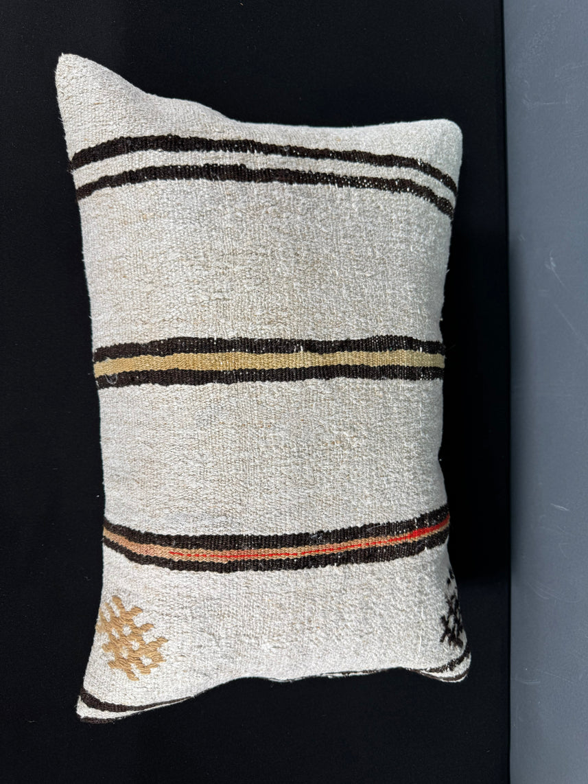 Turkish Hemp Pillow Cushion Natural Beige Brown Pillow Cushion Cover 16" x 24" #30018