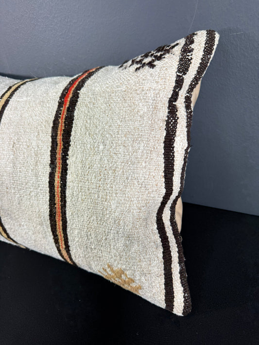 Turkish Hemp Pillow Cushion Natural Beige Brown Pillow Cushion Cover 16" x 24" #30018
