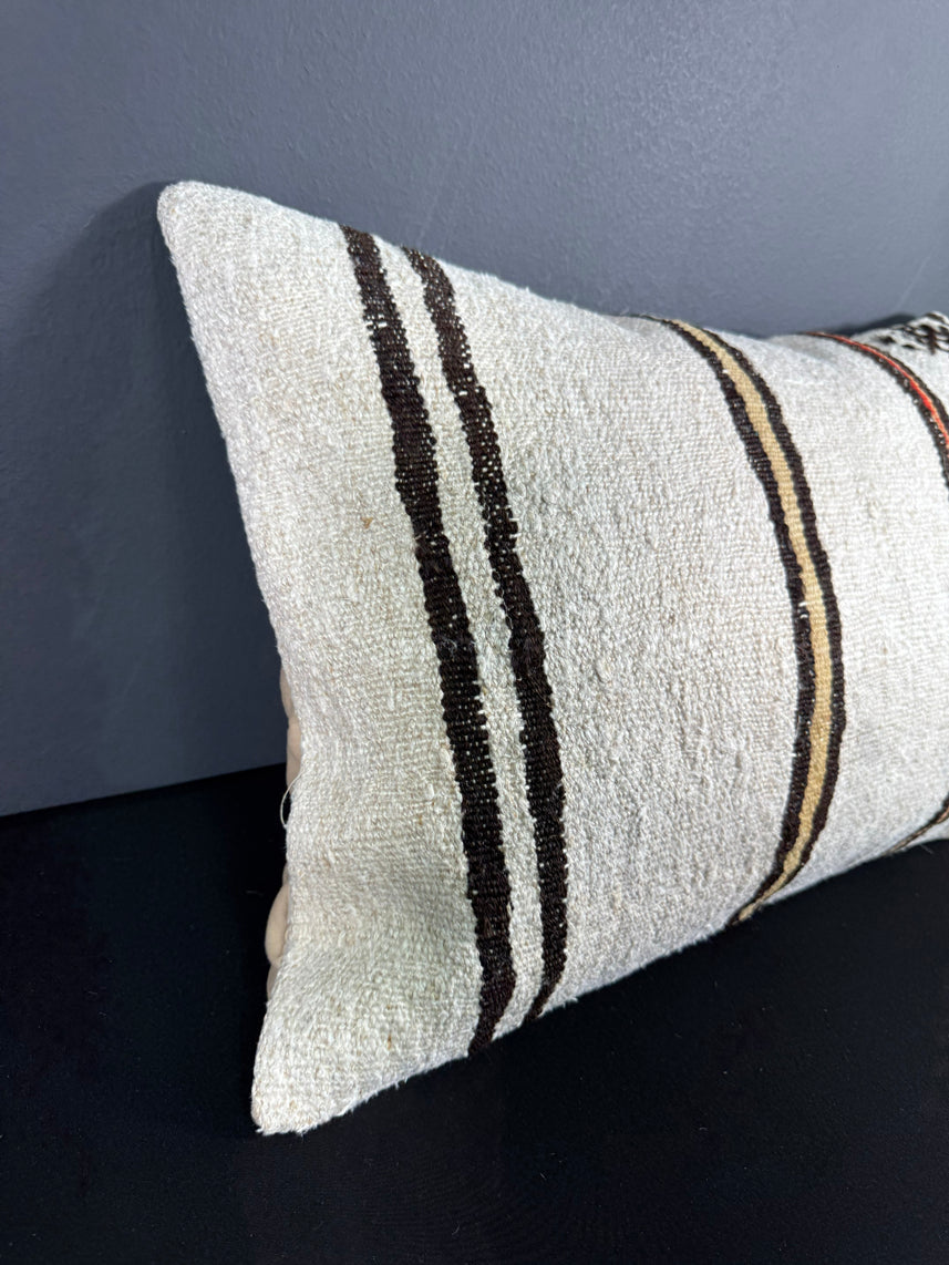 Turkish Hemp Pillow Cushion Natural Beige Brown Pillow Cushion Cover 16" x 24" #30018