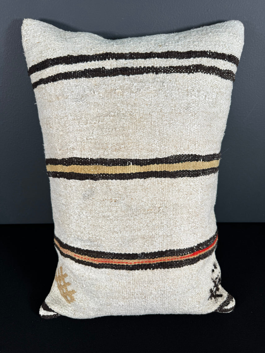 Turkish Hemp Pillow Cushion Natural Beige Brown Pillow Cushion Cover 16" x 24" #30018