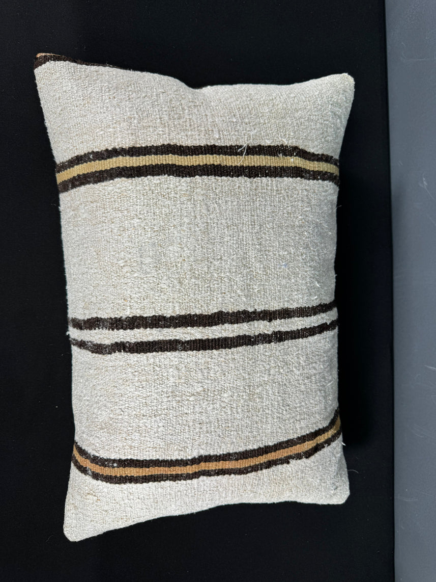 Turkish Hemp Pillow Cushion Natural Beige Brown Pillow Cushion Cover 16" x 24" #30006