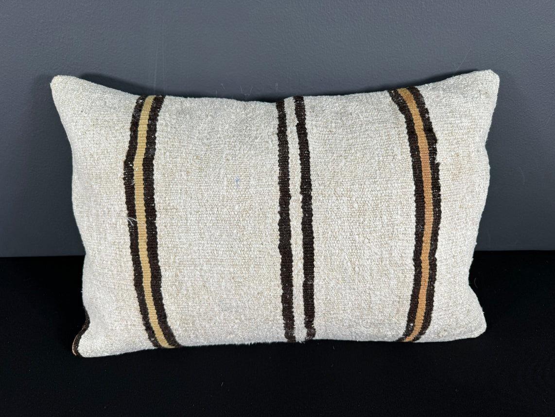 Turkish Hemp Pillow Cushion Natural Beige Brown Pillow Cushion Cover 16" x 24" #30006