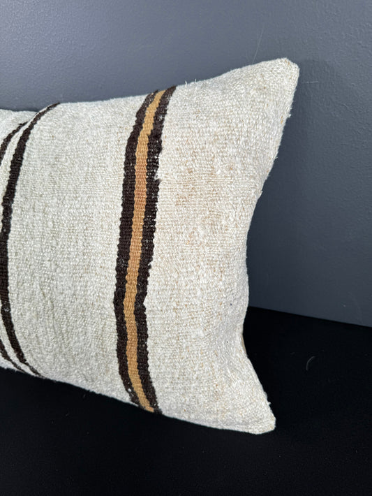 Turkish Hemp Pillow Cushion Natural Beige Brown Pillow Cushion Cover 16" x 24" #30006