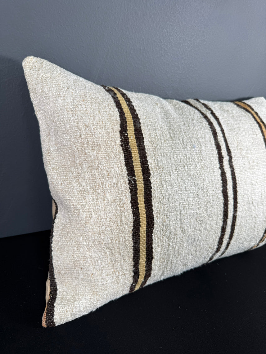 Turkish Hemp Pillow Cushion Natural Beige Brown Pillow Cushion Cover 16" x 24" #30006