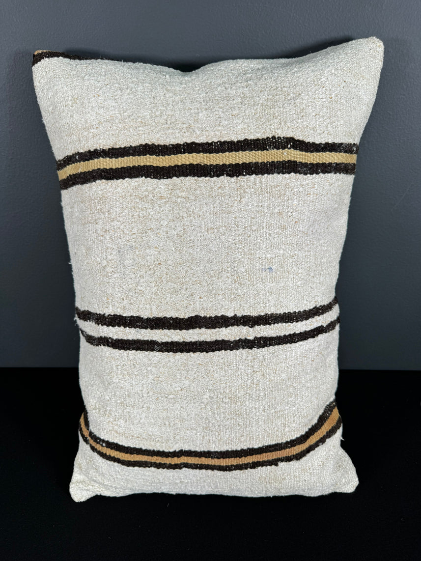 Turkish Hemp Pillow Cushion Natural Beige Brown Pillow Cushion Cover 16" x 24" #30006