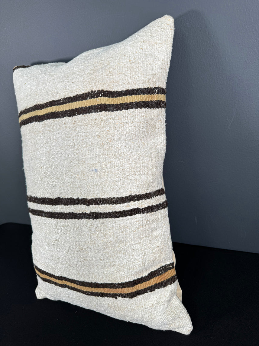 Turkish Hemp Pillow Cushion Natural Beige Brown Pillow Cushion Cover 16" x 24" #30006