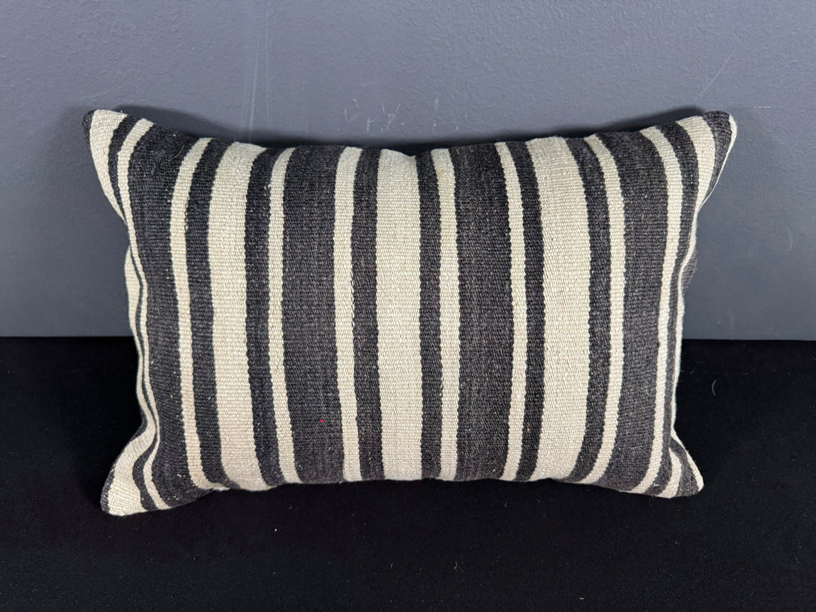 Turkish Hemp Pillow Cushion Natural Beige Black Pillow Cushion Cover 16" x 24" #30004