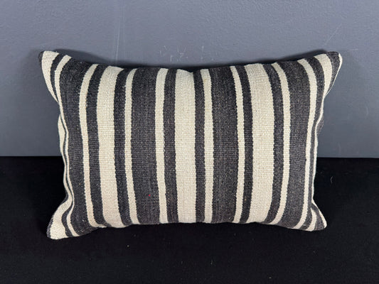 Turkish Hemp Pillow Cushion Natural Beige Black Pillow Cushion Cover 16" x 24" #30004