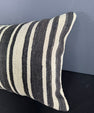 Turkish Hemp Pillow Cushion Natural Beige Black Pillow Cushion Cover 16" x 24" #30004