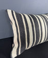 Turkish Hemp Pillow Cushion Natural Beige Black Pillow Cushion Cover 16" x 24" #30004