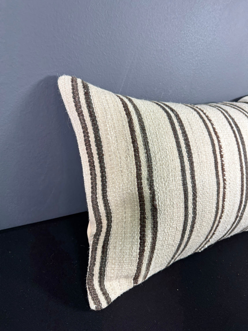 Turkish Hemp Pillow Cushion Natural Beige Brown Pillow Cushion Cover 16" x 24" #30019