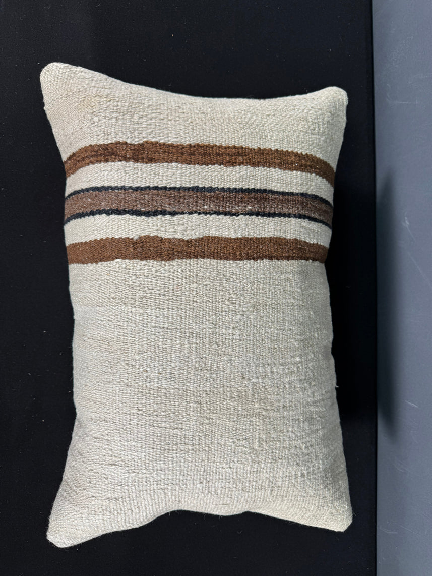 Turkish Hemp Pillow Cushion Natural Beige Brown Pillow Cushion Cover 16" x 24" #30044