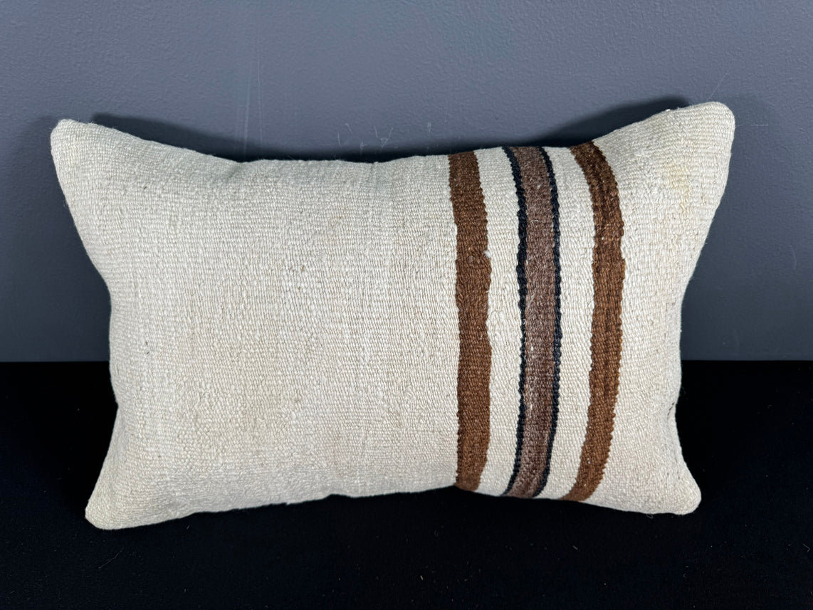 Turkish Hemp Pillow Cushion Natural Beige Brown Pillow Cushion Cover 16" x 24" #30044