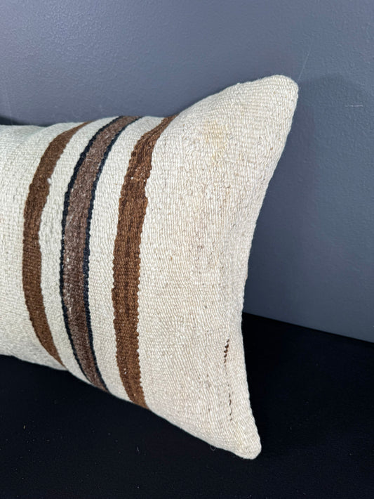 Turkish Hemp Pillow Cushion Natural Beige Brown Pillow Cushion Cover 16" x 24" #30044