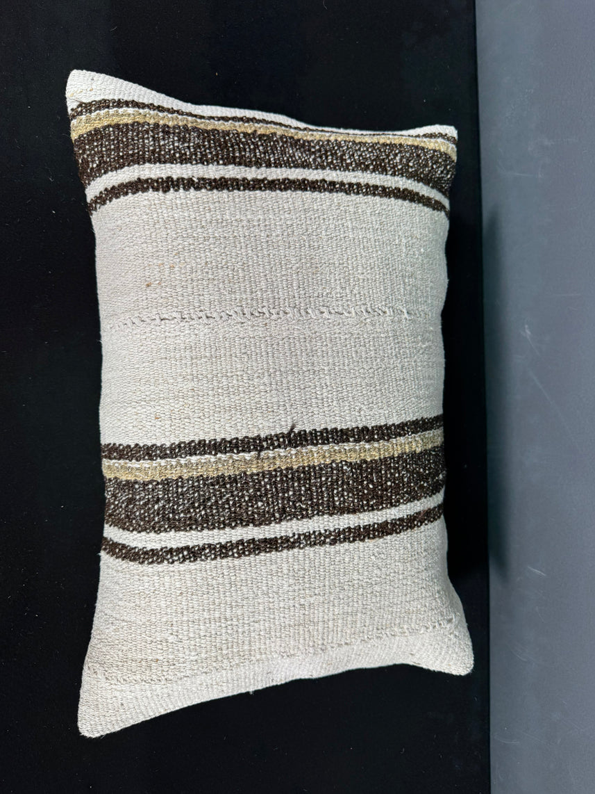 Turkish Hemp Pillow Cushion Natural Beige Brown Pillow Cushion Cover 16" x 24" #30046
