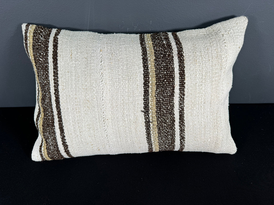 Turkish Hemp Pillow Cushion Natural Beige Brown Pillow Cushion Cover 16" x 24" #30046