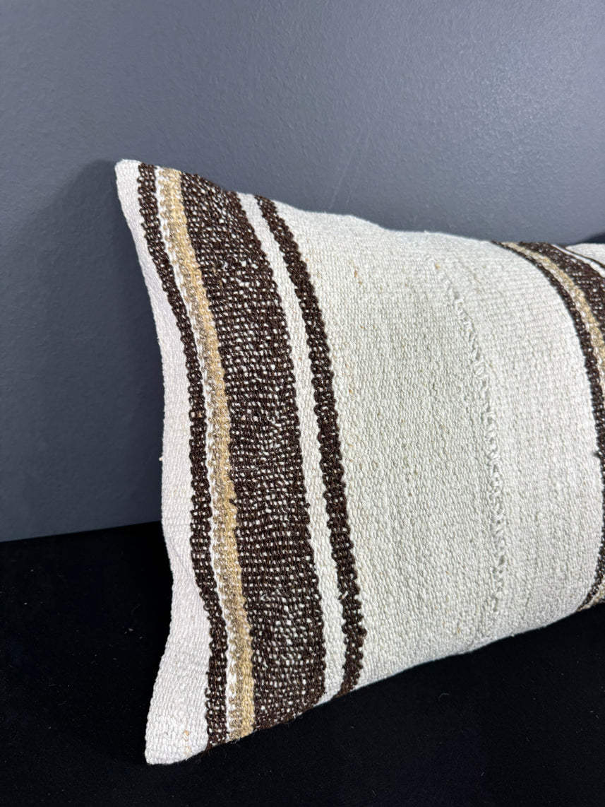 Turkish Hemp Pillow Cushion Natural Beige Brown Pillow Cushion Cover 16" x 24" #30046