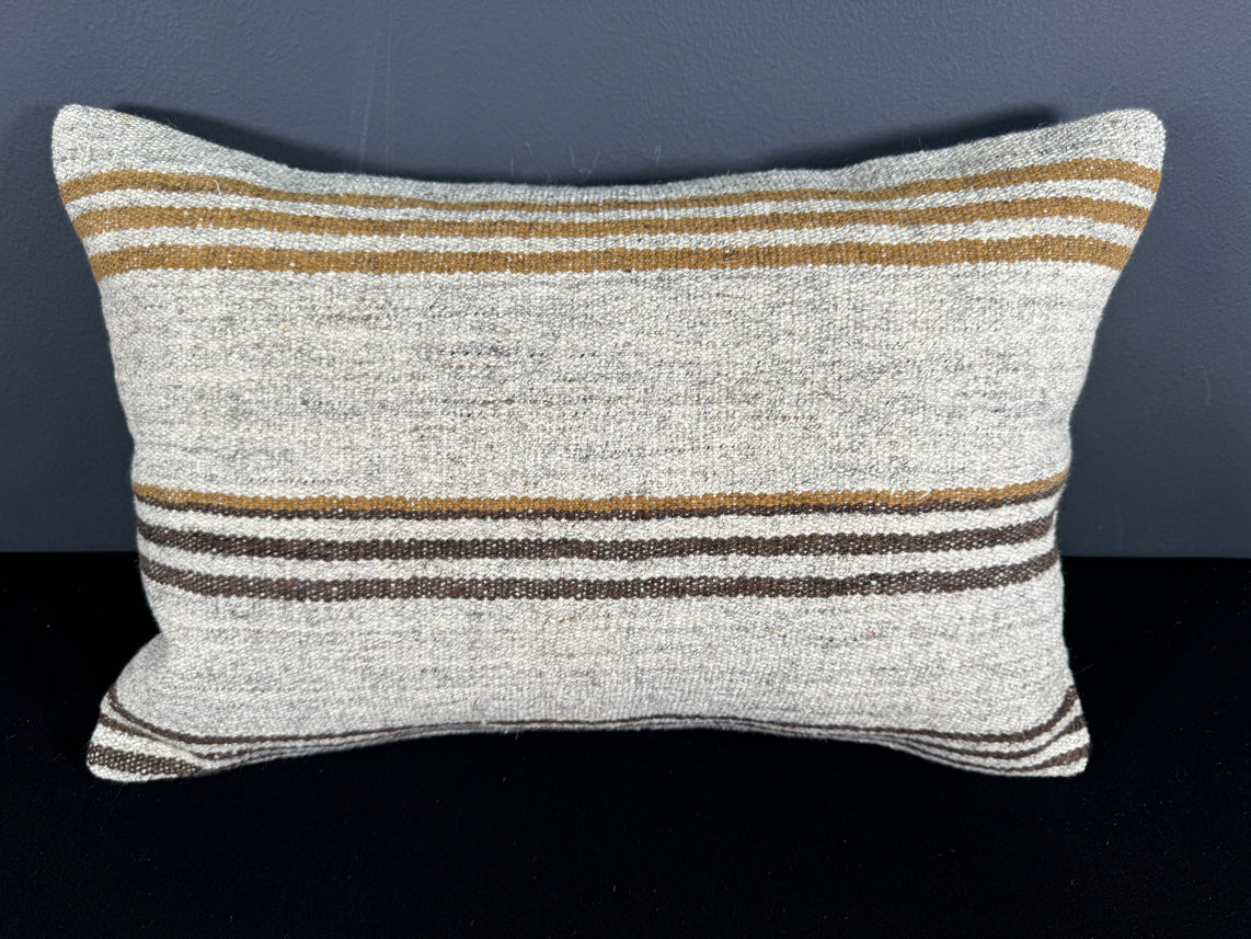 Turkish Hemp Pillow Cushion Natural Beige Brown Pillow Cushion Cover 16" x 24" #30047