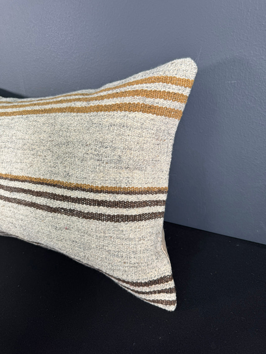 Turkish Hemp Pillow Cushion Natural Beige Brown Pillow Cushion Cover 16" x 24" #30047