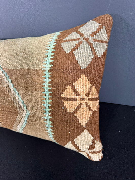 Turkish Hemp Pillow Cushion Natural Light Cream Brown Pillow Cushion Cover 16" x 24" #30031