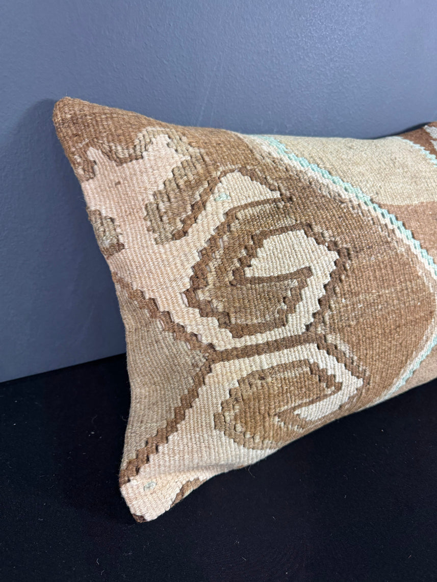 Turkish Hemp Pillow Cushion Natural Light Cream Brown Pillow Cushion Cover 16" x 24" #30031