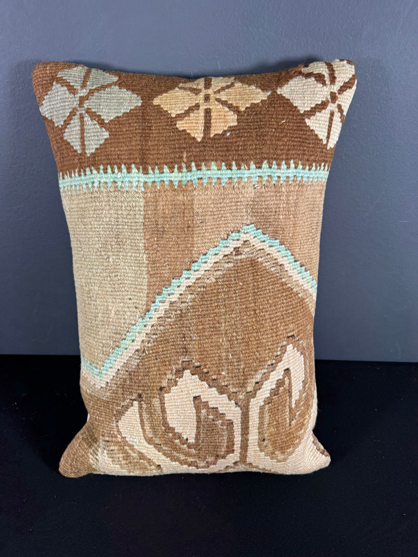 Turkish Hemp Pillow Cushion Natural Light Cream Brown Pillow Cushion Cover 16" x 24" #30031