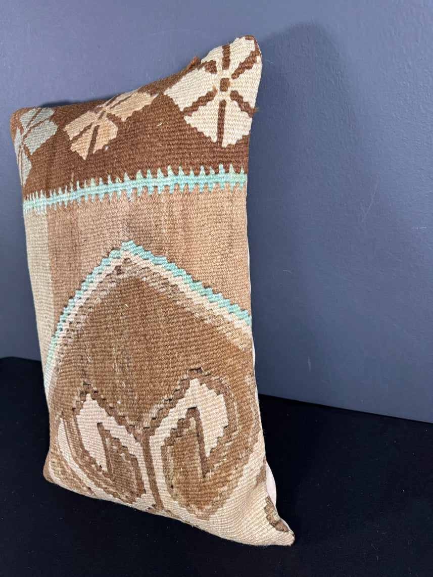Turkish Hemp Pillow Cushion Natural Light Cream Brown Pillow Cushion Cover 16" x 24" #30031