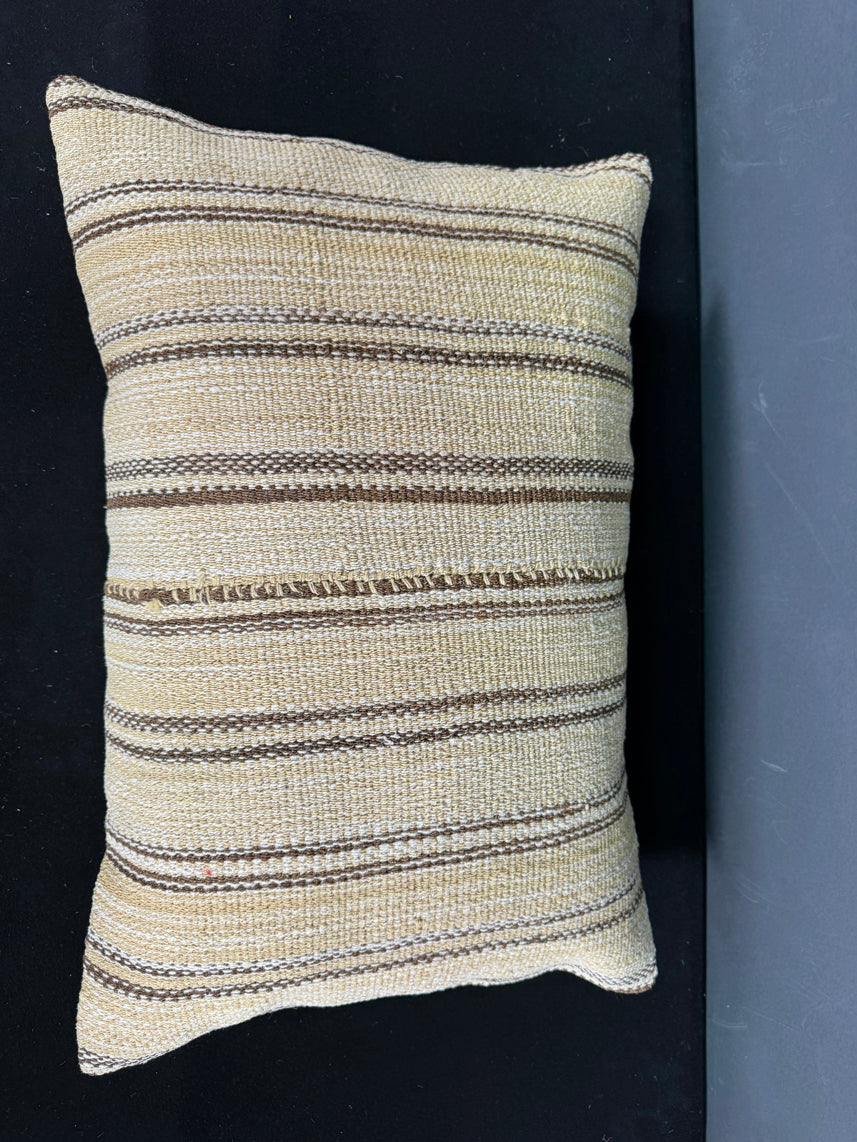 Turkish Hemp Pillow Cushion Natural Beige Brown Pillow Cushion Cover 16" x 24" #30048