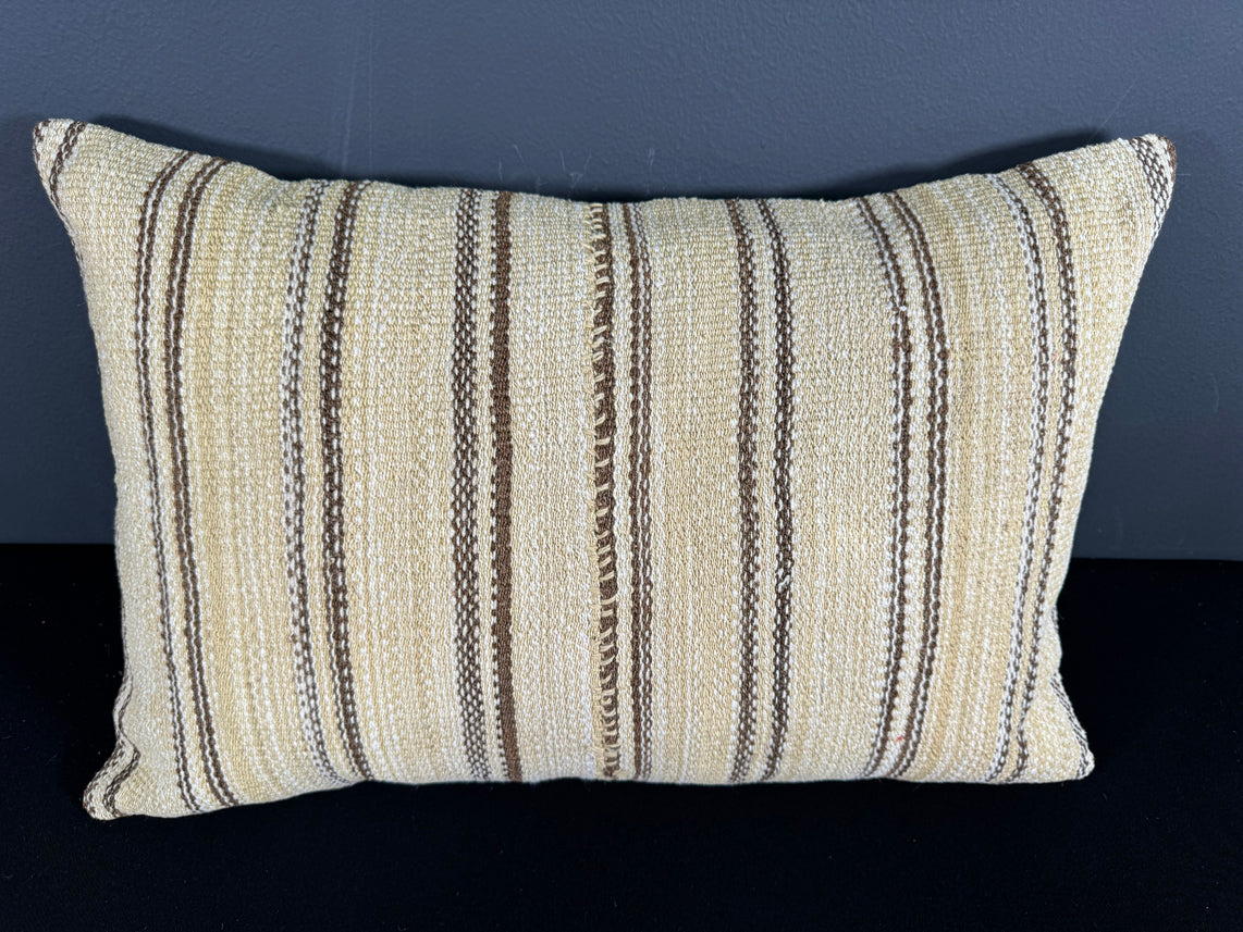 Turkish Hemp Pillow Cushion Natural Beige Brown Pillow Cushion Cover 16" x 24" #30048