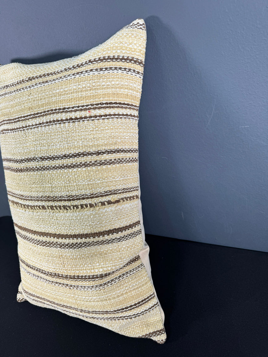 Turkish Hemp Pillow Cushion Natural Beige Brown Pillow Cushion Cover 16" x 24" #30048