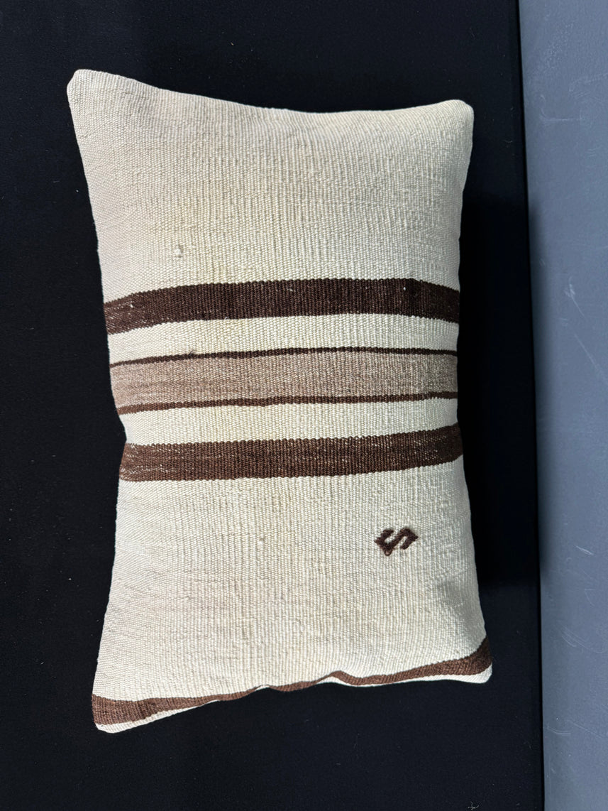 Turkish Hemp Pillow Cushion Natural Beige Brown Pillow Cushion Cover 16" x 24" #30050