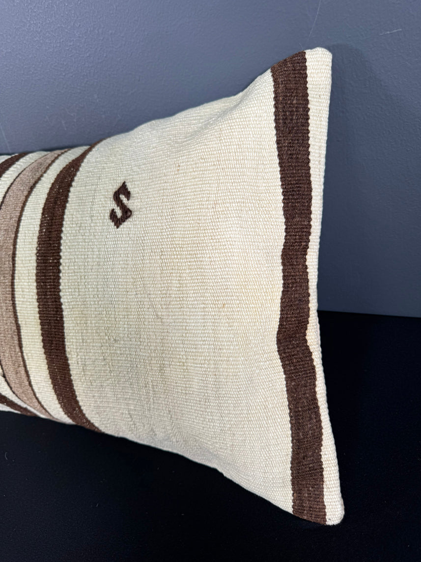 Turkish Hemp Pillow Cushion Natural Beige Brown Pillow Cushion Cover 16" x 24" #30050