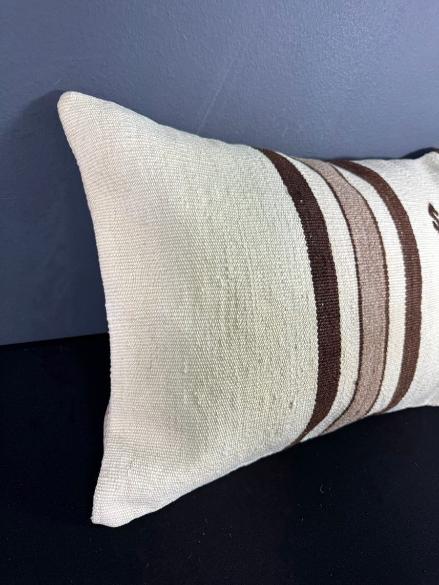 Turkish Hemp Pillow Cushion Natural Beige Brown Pillow Cushion Cover 16" x 24" #30050