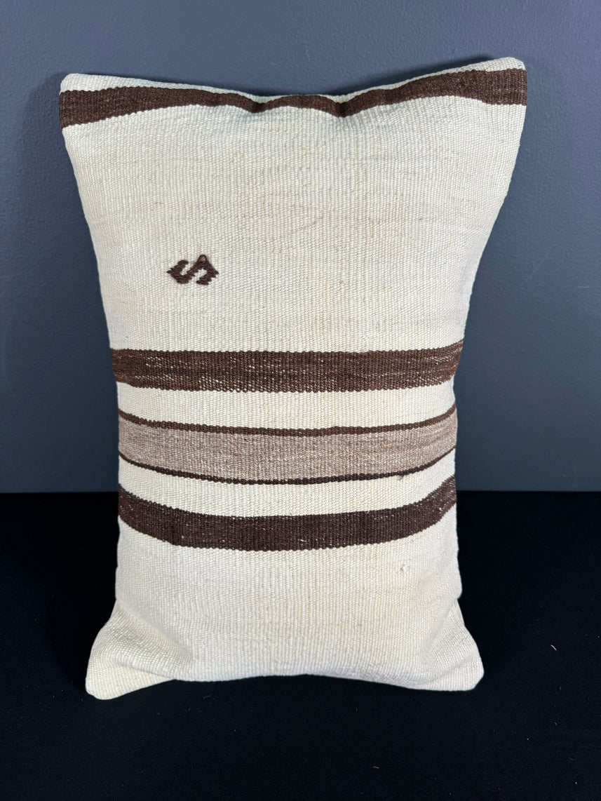 Turkish Hemp Pillow Cushion Natural Beige Brown Pillow Cushion Cover 16" x 24" #30050