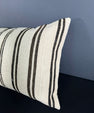 Turkish Hemp Pillow Cushion Natural Beige Black Pillow Cushion Cover 16" x 24" #30051