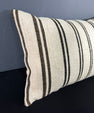 Turkish Hemp Pillow Cushion Natural Beige Black Pillow Cushion Cover 16" x 24" #30051