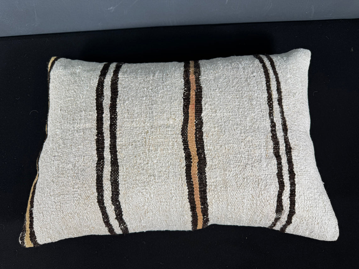 Turkish Hemp Pillow Cushion Natural Beige Brown Pillow Cushion Cover 16" x 24" #30099
