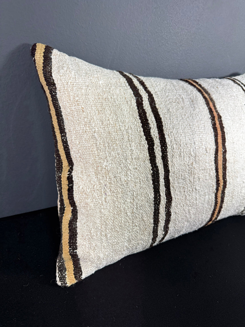 Turkish Hemp Pillow Cushion Natural Beige Brown Pillow Cushion Cover 16" x 24" #30099