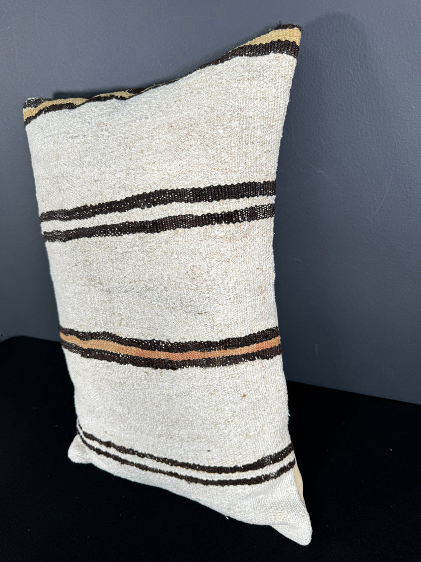 Turkish Hemp Pillow Cushion Natural Beige Brown Pillow Cushion Cover 16" x 24" #30099
