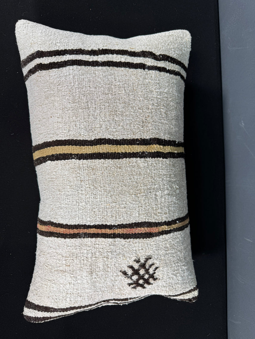 Turkish Hemp Pillow Cushion Natural Beige Brown Pillow Cushion Cover 16" x 24" #30023