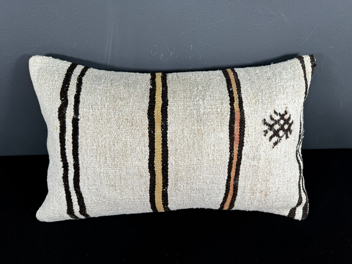 Turkish Hemp Pillow Cushion Natural Beige Brown Pillow Cushion Cover 16" x 24" #30023