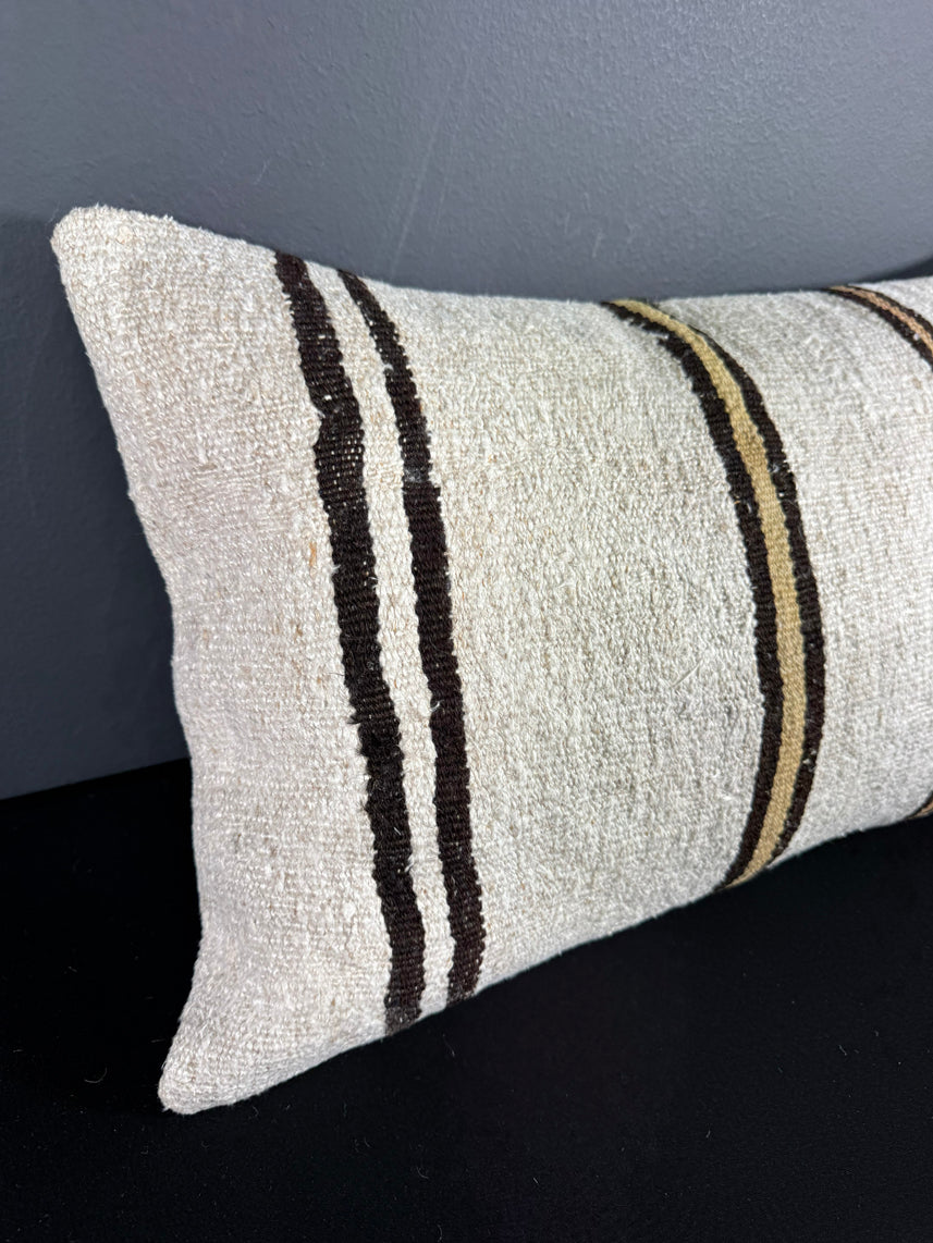 Turkish Hemp Pillow Cushion Natural Beige Brown Pillow Cushion Cover 16" x 24" #30023