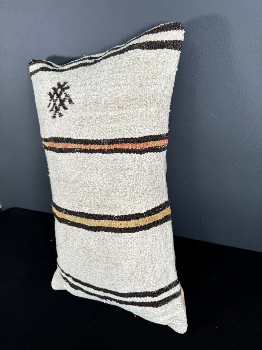 Turkish Hemp Pillow Cushion Natural Beige Brown Pillow Cushion Cover 16" x 24" #30023