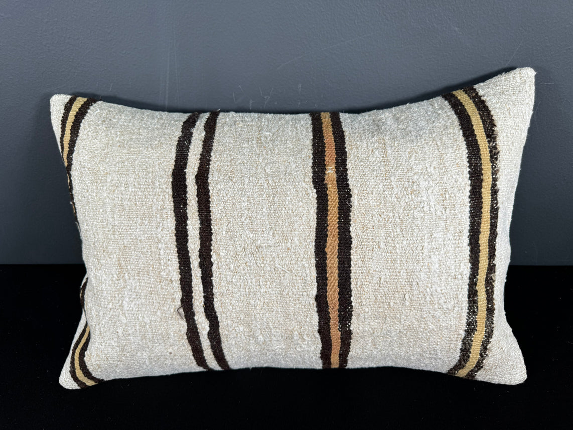 Turkish Hemp Pillow Cushion Natural Beige Brown Pillow Cushion Cover 16" x 24" #30010