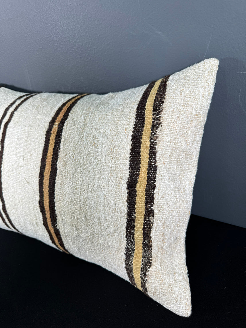 Turkish Hemp Pillow Cushion Natural Beige Brown Pillow Cushion Cover 16" x 24" #30010