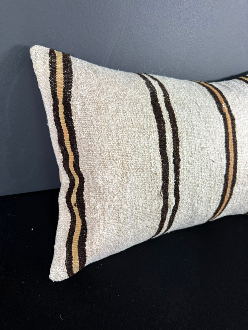 Turkish Hemp Pillow Cushion Natural Beige Brown Pillow Cushion Cover 16" x 24" #30010