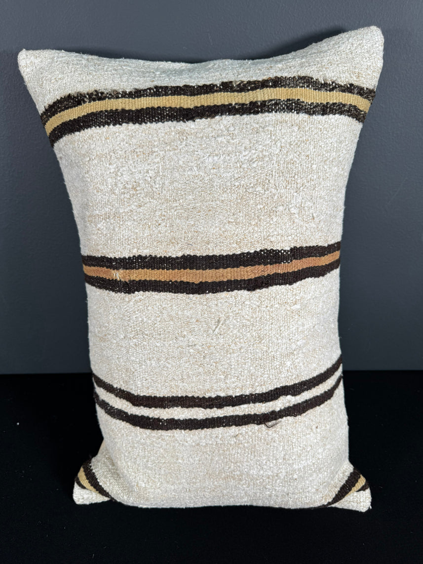 Turkish Hemp Pillow Cushion Natural Beige Brown Pillow Cushion Cover 16" x 24" #30010