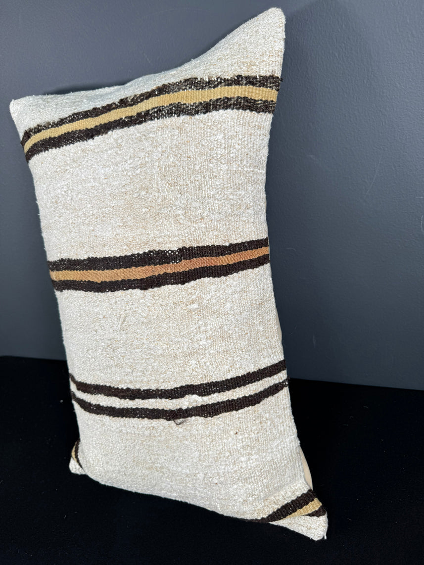 Turkish Hemp Pillow Cushion Natural Beige Brown Pillow Cushion Cover 16" x 24" #30010